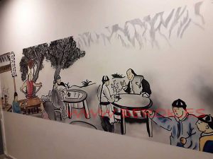 graffitis murales restaurante japones Barcelona